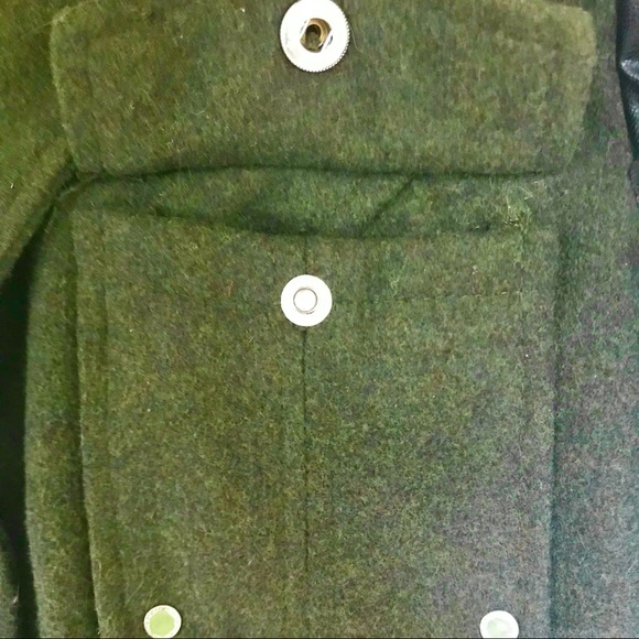 Rare L2 Faux Leather Jacket with Wool-Dark Olive - Picture 12 of 14